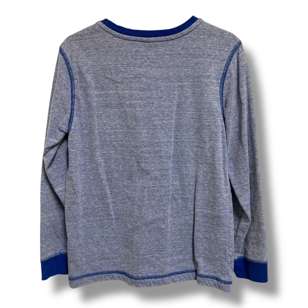 Gymboree Boys‎ Heather Blue Long Sleeve Henley Shirt Size 7 Shipmates